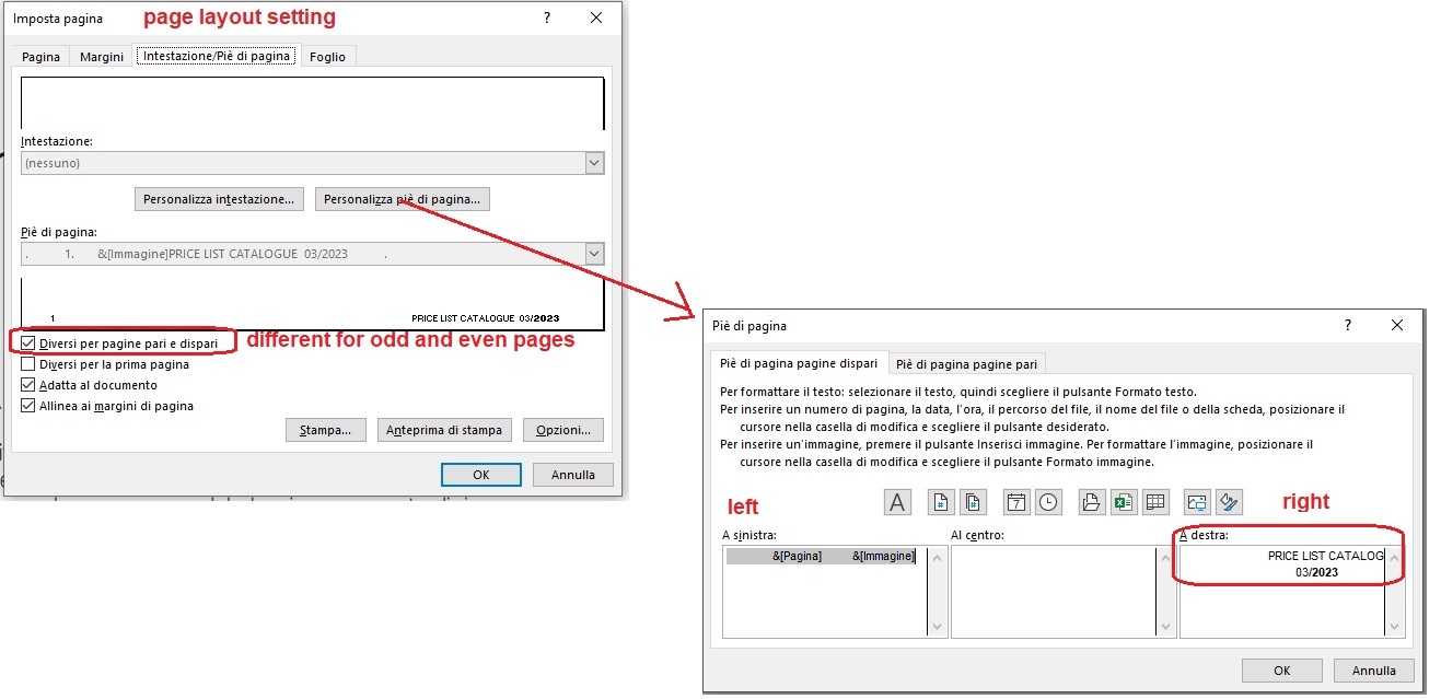 Screenshot showing page layout setting with 'different for odd and even pages' option checked in Trados Studio.
