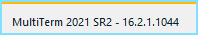 Screenshot showing the version information of MultiTerm 2021 SR2 - 16.2.1.1044.