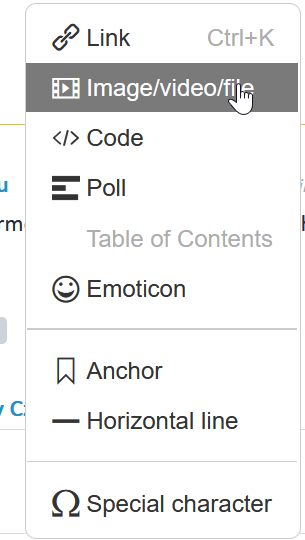 Dropdown menu in Trados Studio with cursor hovering over 'Imagevideofile' option.