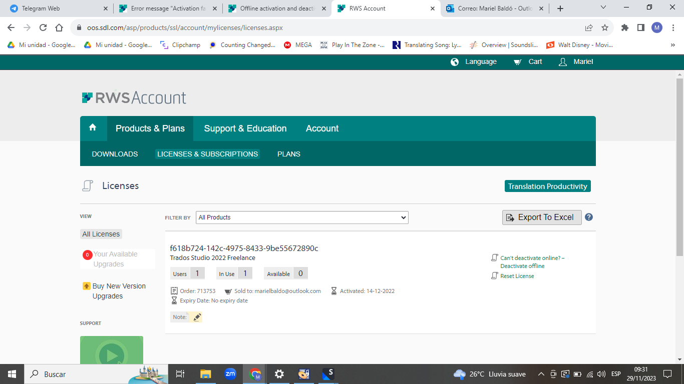 I can't activate my license 2. Licensing and Installation Trados