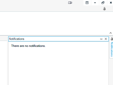 Empty Notifications window in MultiTerm with a message stating 'There are no notifications'.