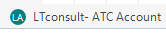 Screenshot displaying a logged-in account labeled 'LTconsult-ATC Account' with a persona icon in Trados Studio.