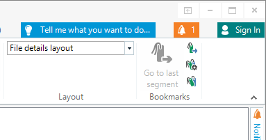 Trados Studio interface with a notification icon and a 'Sign In' button indicating the user is not logged into Language Cloud.