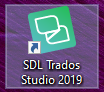 Desktop icon for SDL Trados Studio 2019 on a purple background.