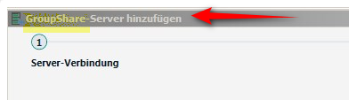Screenshot showing the option to add a GroupShare server in Trados Studio with a red arrow pointing to it.