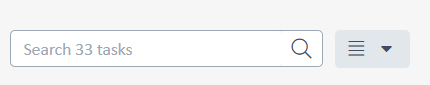 Search bar labeled Search 33 tasks with a magnifying glass icon, next to a dropdown menu icon with three horizontal lines.