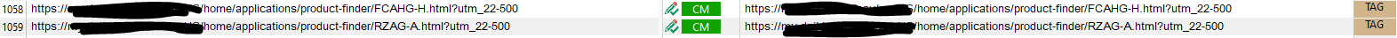 Screenshot displaying incorrect hyperlink conversion in Trados Studio, with two different hyperlinks showing the same URL.
