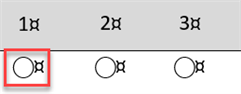 Three similar symbols in Trados Studio with the first one not displayed correctly, highlighted in red.
