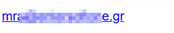 A blurred email address displayed in blue text with a '.gr' domain.
