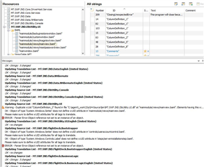 Trados Studio error message displaying 'Object reference not set to an instance of an object' in the error list panel.