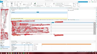 Screenshot of Trados Studio showing a project with multiple translation errors highlighted in red.