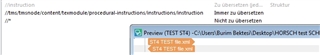 Trados Studio screenshot showing the 'immer zu  bersetzer' setting selected with no visible errors or warnings.