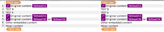 Trados Studio translation results showing parts of formulas tagged and excluded from translation.