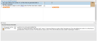 Trados Studio screenshot showing a warning message 'The view cannot output a valid XML when the file has been created.'