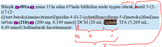 Screenshot of Trados Studio showing a text segment with a red underline indicating an error at the word 'icinde'. There are handwritten annotations suggesting text movement.