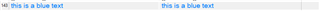 Trados Studio preview displaying text 'this is a blue text' correctly formatted in blue color.