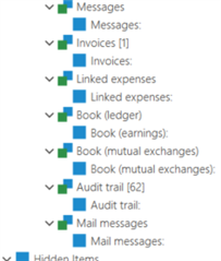 Layout tree in Trados Studio displaying Mail messages option without any visible errors or warnings.