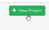 Cursor hovering over the 'New Project' button in Trados Studio Groupshare web interface.