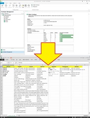 Screenshot showing SDL Trados Studio with a TermBase file selected, an arrow pointing downwards to an opened MS Excel sheet with extracted terms, and a TSV text file icon indicating it can be deleted.