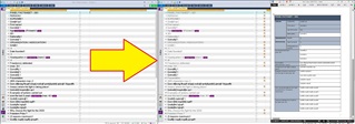 Screenshot showing a Trados Studio project file with background colored cells before and after applying a code that changes them to lock status.