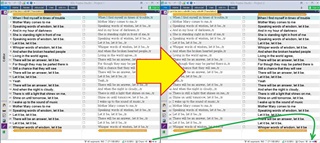 Screenshot of Trados Studio interface showing the process of inverting source and target languages in an sdlxliff file, with a large yellow arrow indicating the direction of change.