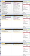 Vertical screenshot of Trados Studio displaying multiple translation segments with comments and status updates, some segments are marked as 'Translated' and 'Draft'.