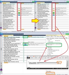 Screenshot of Trados Studio interface showing a list of segments with red boxes highlighting empty segments.