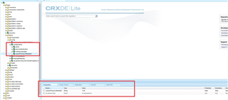 Screenshot of CRXDE Lite interface showing the configurations directory with a red box highlighting the customPreviewAttributeId field.