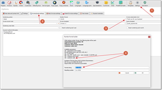 Trados Studio screenshot showing the 'Home' tab with 'Open Document', 'New Project', and 'Open Project' options highlighted. A 'Project Settings' window is open with error messages related to file types and verification settings.