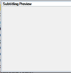 Screenshot of Trados Studio with a blank Subtitling Preview window open, showing no video attached.