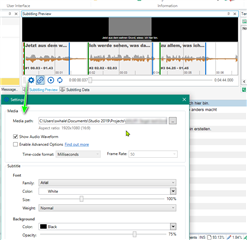 Trados Studio settings window with 'Media path' field filled out and 'Enable Real-time Preview' option checked, suggesting correct linking to projectmedia path.