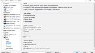 Trados Studio project settings window displaying layout options, none of which are selected to address segment breaks.