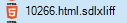 Screenshot of Trados Studio displaying the file name '10266.html.sdlxliff' with a warning icon next to it