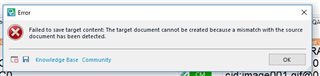 Error message in Trados Studio stating 'Failed to save target content. The target document cannot be created because a mismatch with the source document has been detected.'