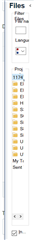 Trados Studio screenshot showing a structured project package with files organized in folders. File names are redacted for confidentiality.