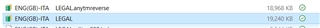 Screenshot displaying two Trados Studio project settings with .anytmreverse files, the second with a file size of 19,240 KB.