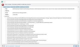 Error message in Trados Studio showing 'An error occurred while executing the command definition. See the inner exception for details.' with a list of technical details and file paths.