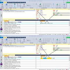 Trados Studio interface with a project open, showing a warning message about missing translation units.