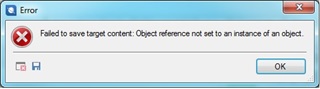 Error message in Trados Studio stating 'Failed to save target content: Object reference not set to an instance of an object.'