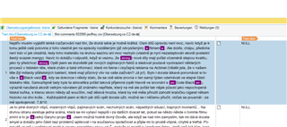 Screenshot of Trados Studio editor displaying an xlsx file with HTML text format codes, showing processed tags and formatted text.