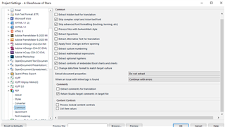 Trados Studio project settings window with no visible errors or warnings related to segment breaks.