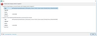Error dialog in Trados Studio showing 'An error has occurred while trying to load a project' with details including file path and exception message.