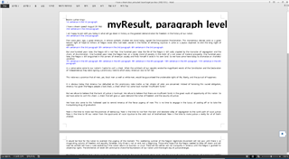 Screenshot of a Word document titled 'myResult, paragraph level' with continuous text and no visible highlights.