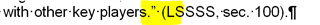 Close-up of text in Trados Studio highlighting the segmentation break at the end of a sentence with a closing quotation mark followed by an opening bracket.