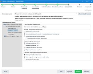 Trados Studio project creation window with 'Apply automatic translation' option greyed out and unselectable. SDL Language Cloud is listed under Translation Memory and Automated Translation section.