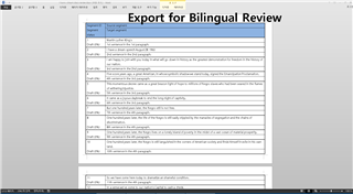 Screenshot of Trados Studio 'Export for Bilingual Review' dialog box with options for exporting a document.