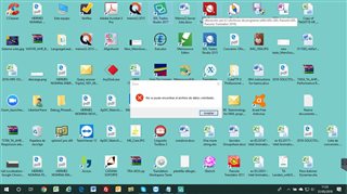 Error message on a Windows 10 desktop stating 'The requested data file could not be found' during Trados Studio 2017 SR1 update.