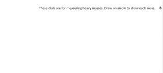 Screenshot of a Word file where the dials and measurements are missing, only showing the text instruction for measuring heavy masses.