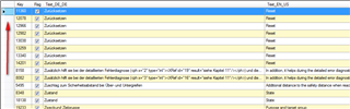 List of translation units in Okapi Olifant with some entries flagged, indicating potential duplicates.