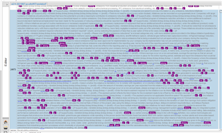 Screenshot of Trados Studio showing paragraph segmentation with each MSGTR considered as a single segment, resulting in a cluttered and hard to manage text.